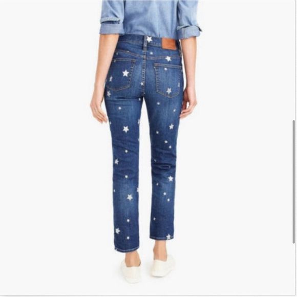 New J Crew Vintage straight jean with star print - Picture 3 of 9